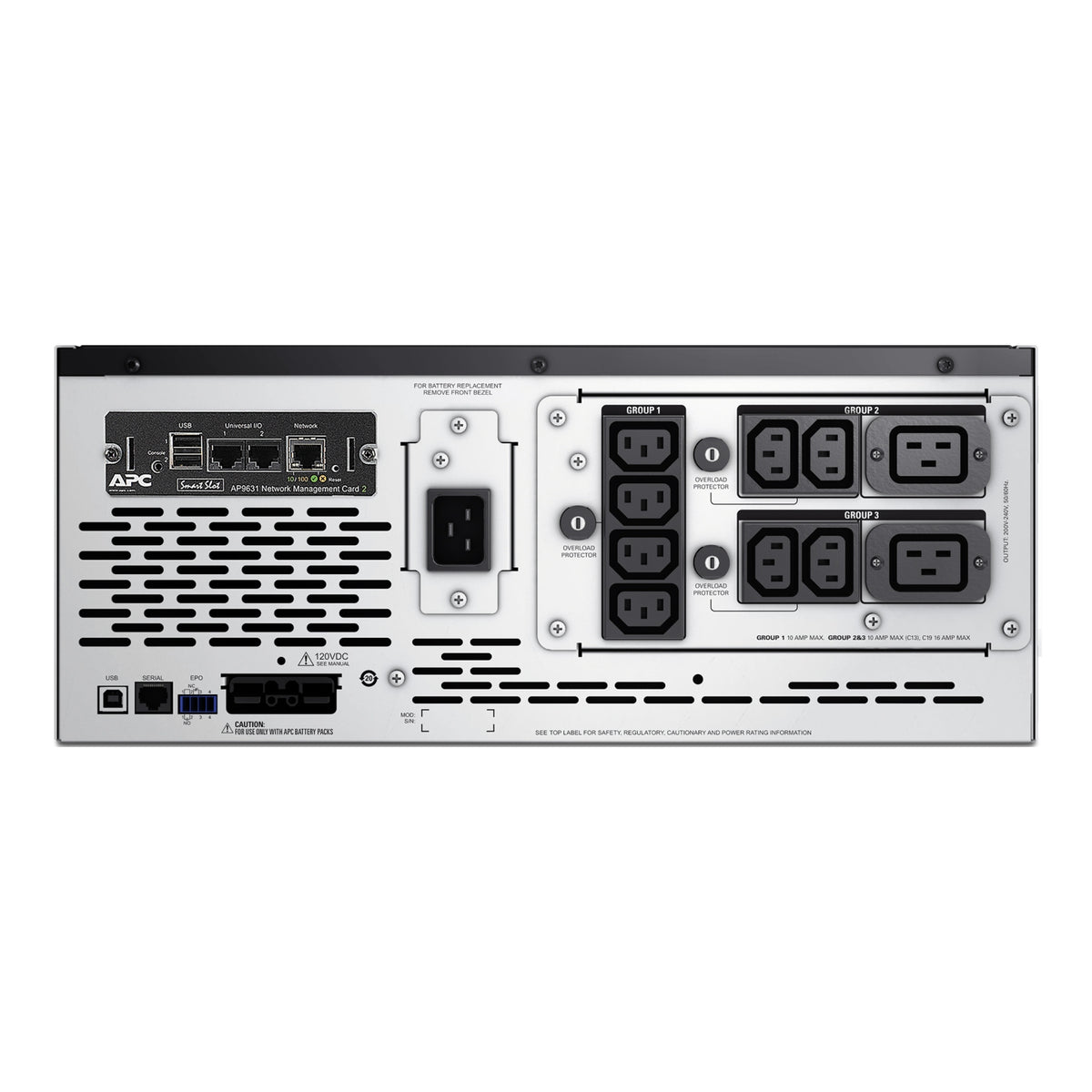 SMX3000HVNC - APC Smart-UPS X, Line Interactive, 3kVA, Rack/tower convertible 4U, 208V-230V, 8x C13+2x C19 IEC, Network card…