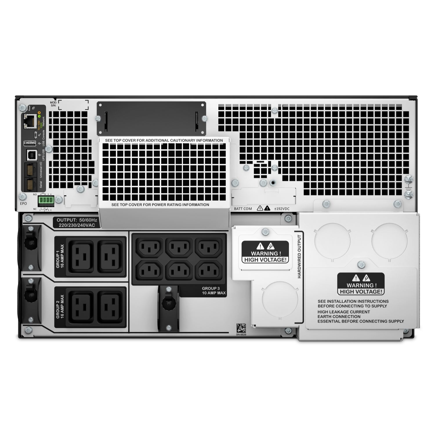 SRT10KRMXLI - APC Smart-UPS On-Line, 10kVA/10kW, Rackmount 6U, 230V/400V, 6x C13+4x C19 IEC outlets, Network Card+SmartSlot,…