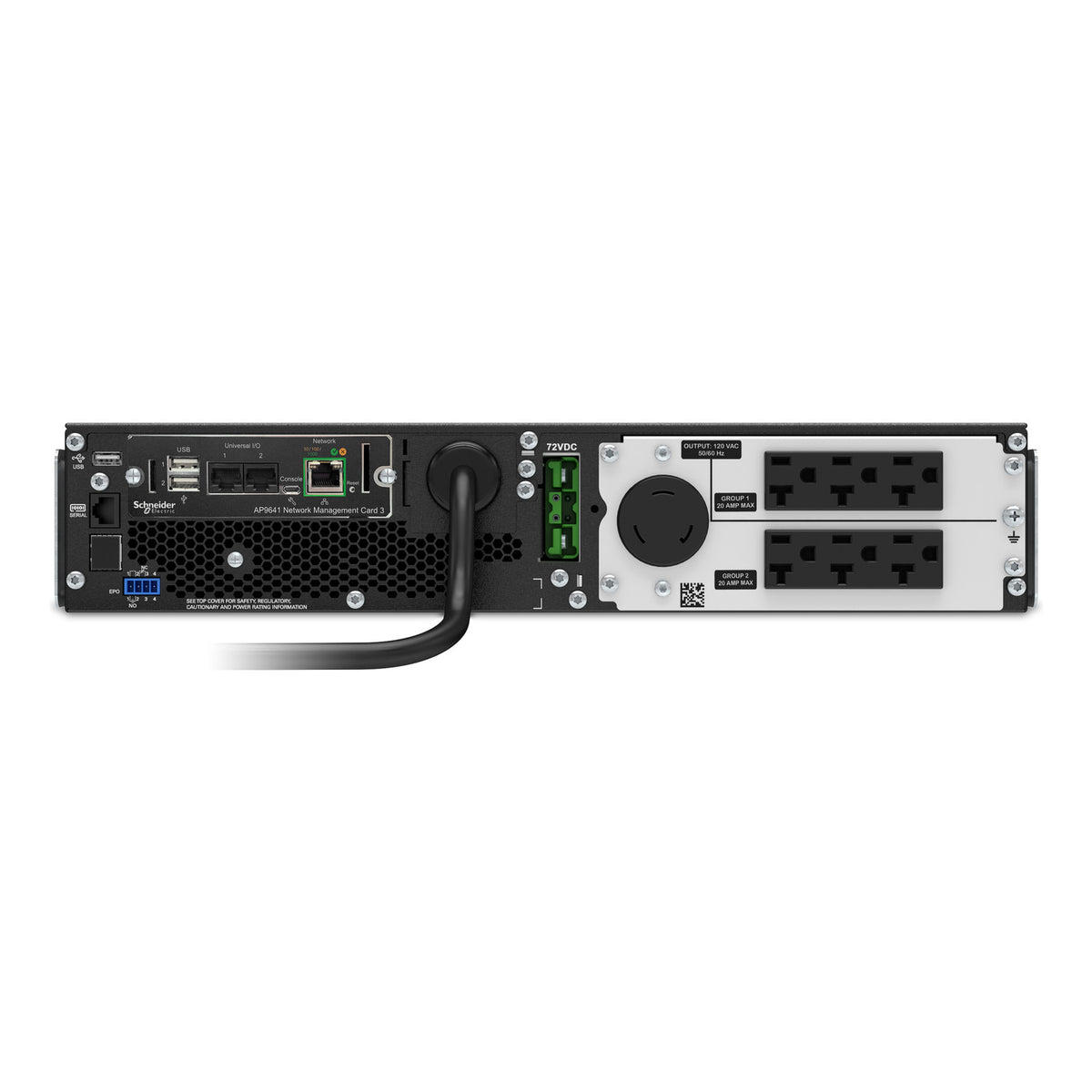 SRT2200RMXLA-NC - APC Smart-UPS On-Line, 2200VA, Rackmount 2U, 120V, 6x 5-20R+1x L5-20R NEMA outlets, Network Card, Extended…