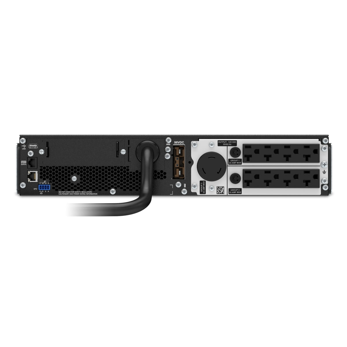 SRT3000RMXLA - APC Smart-UPS On-Line, 3kVA, Rackmount 2U, 120V, 8x 5-20R+1x L5-30R NEMA outlets, SmartSlot, Extended runtime…
