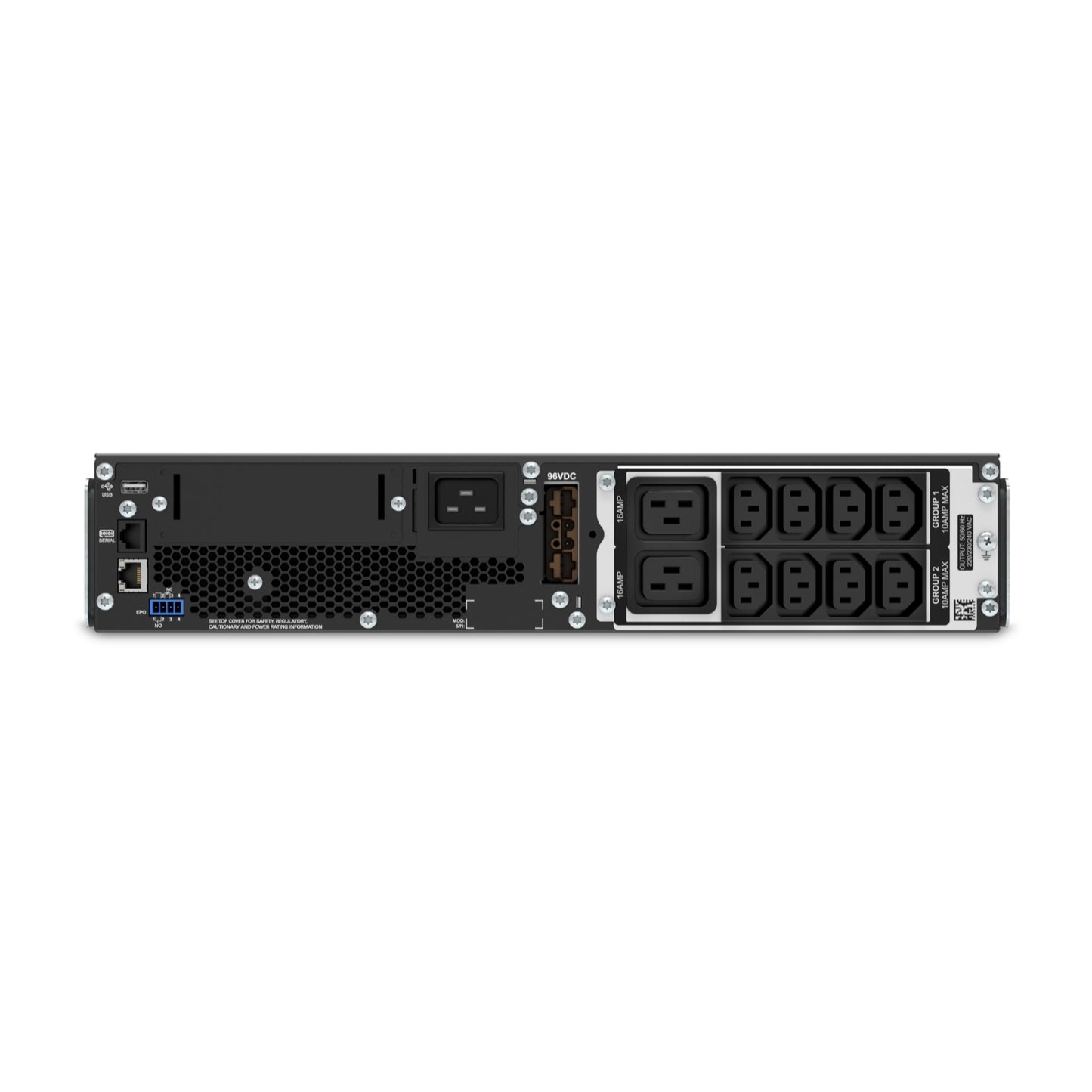 SRT3000RMXLI - APC Smart-UPS On-Line, 3kVA, Rackmount 2U, 230V, 8x C13+2x C19 IEC outlets, SmartSlot, Extended runtime, W/ r…