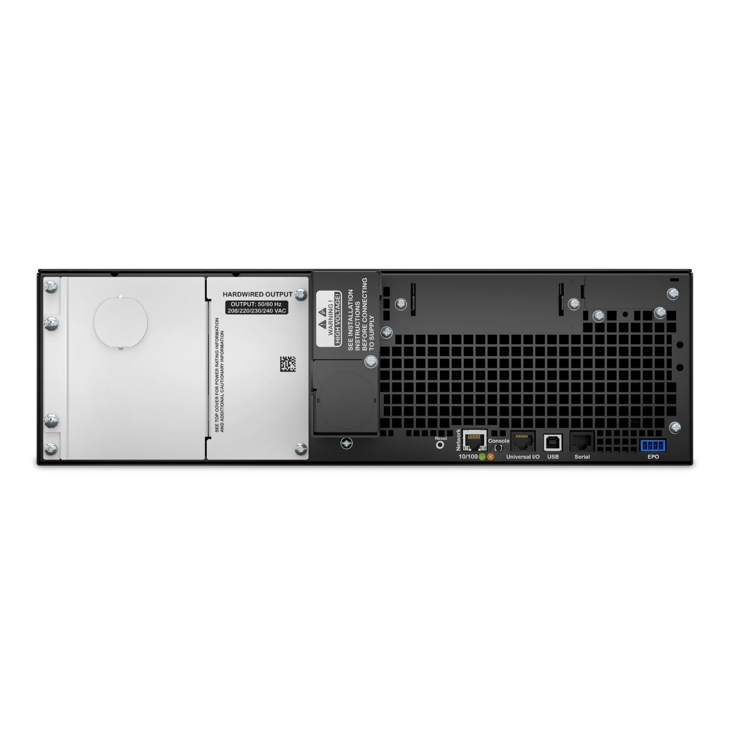 SRT5KRMXLW-HW - APC Smart-UPS On-Line, 5kVA, Rackmount 3U, 208V/230V, Hard wire 3-wire(2PH+G)+3-wire(H+N+E)+3-wire(H+N+G) ou…