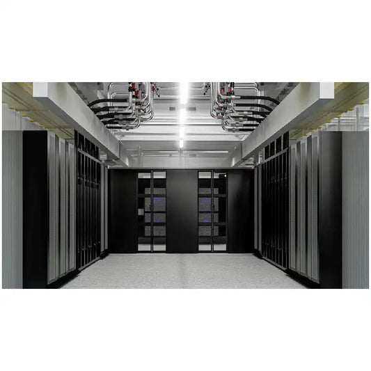 Vertiv™ MegaMod™ HDX: Next-Generation Prefabricated Infrastructure for AI & HPC, interior aisle between server rack rows