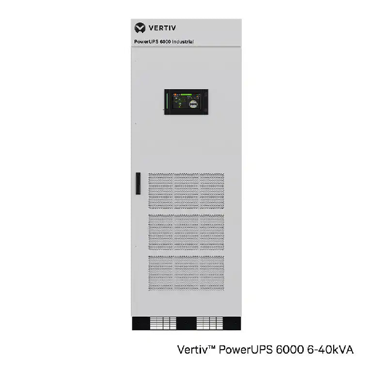 Vertiv PowerUPS 6000 Industrial UPS 6–40kVA Australia | 1 Phase & 3 Phase Critical Power, front view of compact cabinet