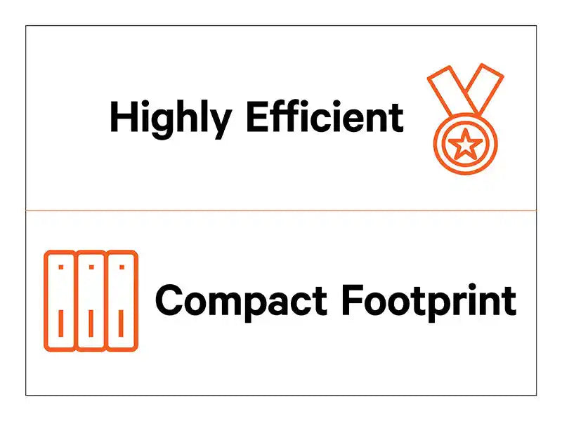 Vertiv™ PowerUPS 9000, efficiency and footprint benefits chart